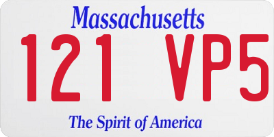MA license plate 121VP5