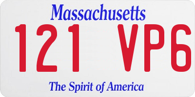 MA license plate 121VP6
