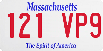 MA license plate 121VP9