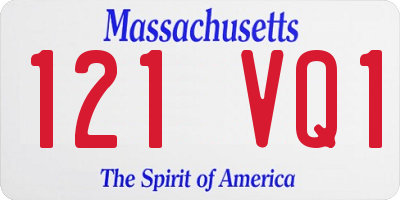 MA license plate 121VQ1