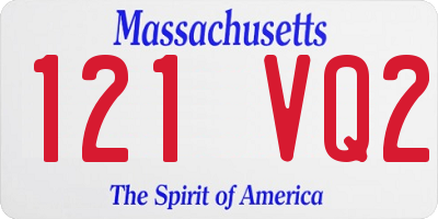 MA license plate 121VQ2