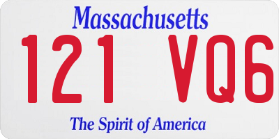 MA license plate 121VQ6