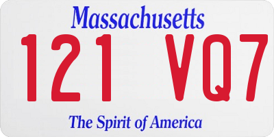 MA license plate 121VQ7