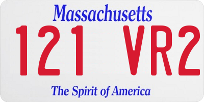 MA license plate 121VR2