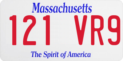 MA license plate 121VR9