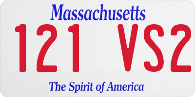 MA license plate 121VS2