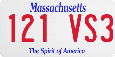 MA license plate 121VS3