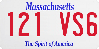 MA license plate 121VS6