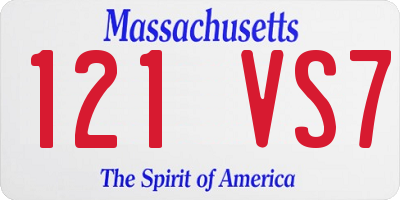 MA license plate 121VS7