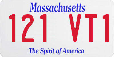 MA license plate 121VT1