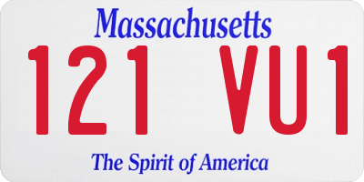 MA license plate 121VU1