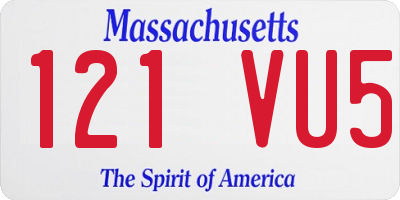 MA license plate 121VU5