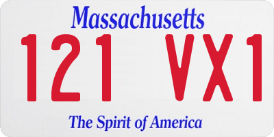 MA license plate 121VX1