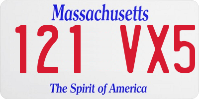 MA license plate 121VX5