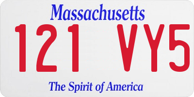 MA license plate 121VY5