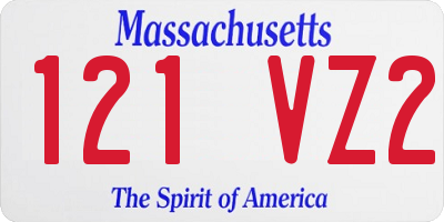 MA license plate 121VZ2