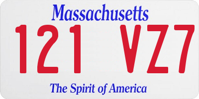 MA license plate 121VZ7
