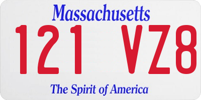 MA license plate 121VZ8