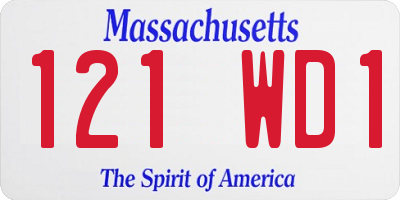 MA license plate 121WD1