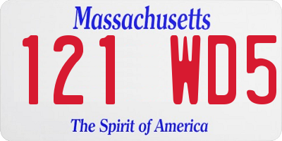 MA license plate 121WD5