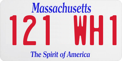 MA license plate 121WH1