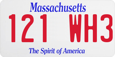 MA license plate 121WH3