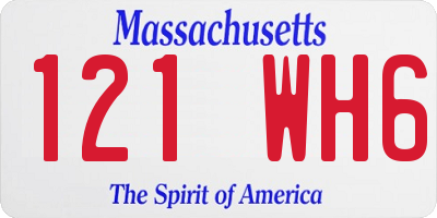 MA license plate 121WH6