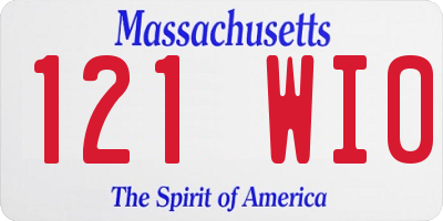 MA license plate 121WI0