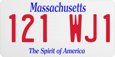 MA license plate 121WJ1