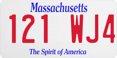 MA license plate 121WJ4