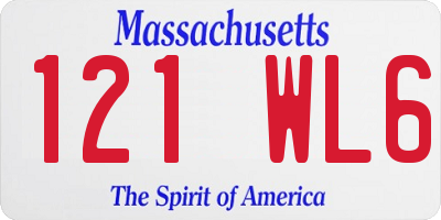 MA license plate 121WL6