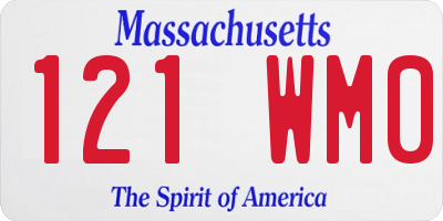 MA license plate 121WM0