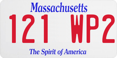 MA license plate 121WP2