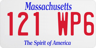 MA license plate 121WP6