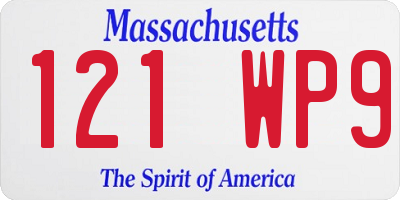 MA license plate 121WP9
