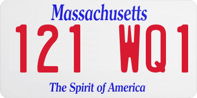 MA license plate 121WQ1
