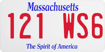 MA license plate 121WS6