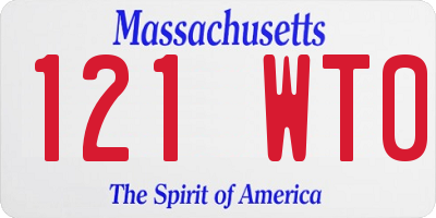 MA license plate 121WT0