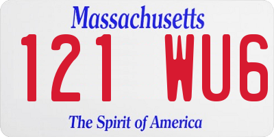 MA license plate 121WU6