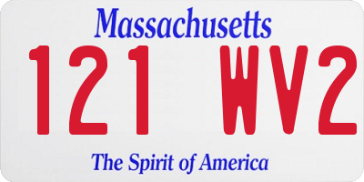 MA license plate 121WV2