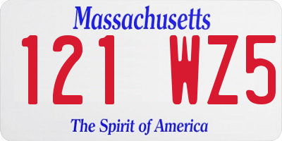 MA license plate 121WZ5
