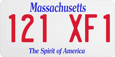 MA license plate 121XF1