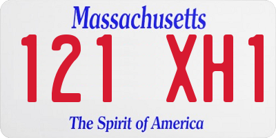 MA license plate 121XH1