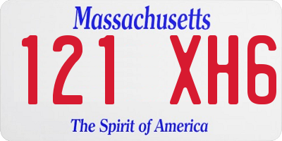 MA license plate 121XH6