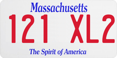 MA license plate 121XL2