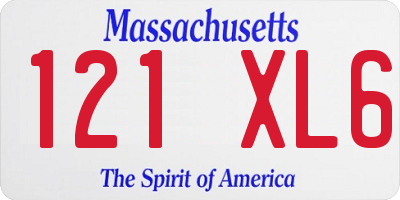 MA license plate 121XL6