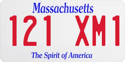 MA license plate 121XM1