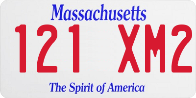 MA license plate 121XM2