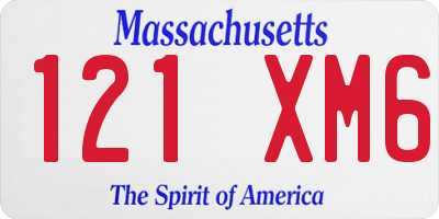 MA license plate 121XM6