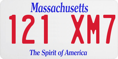 MA license plate 121XM7